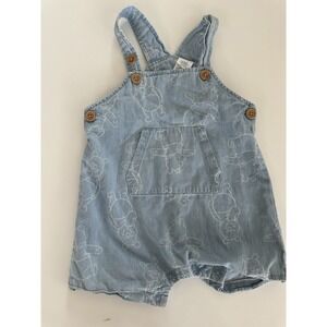Baby Disney Blue & White Winnie the Pooh Overalls 12Months